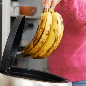 How to reduce food waste - throwing out old bananas