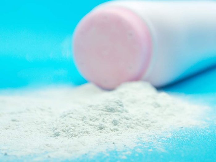 Use baby powder to get rid of sand