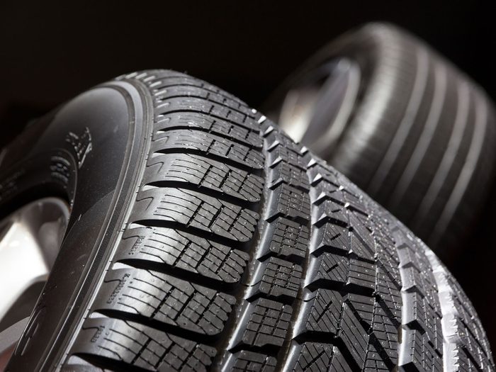 Tire tread close-up