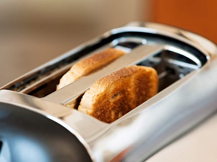 Toaster with bread slices
