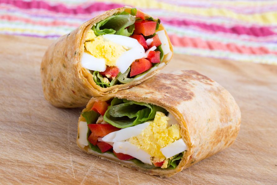 Asparagus and cheese omelette wrap