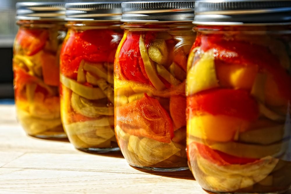 fall recipes - Preserved roasted peppers