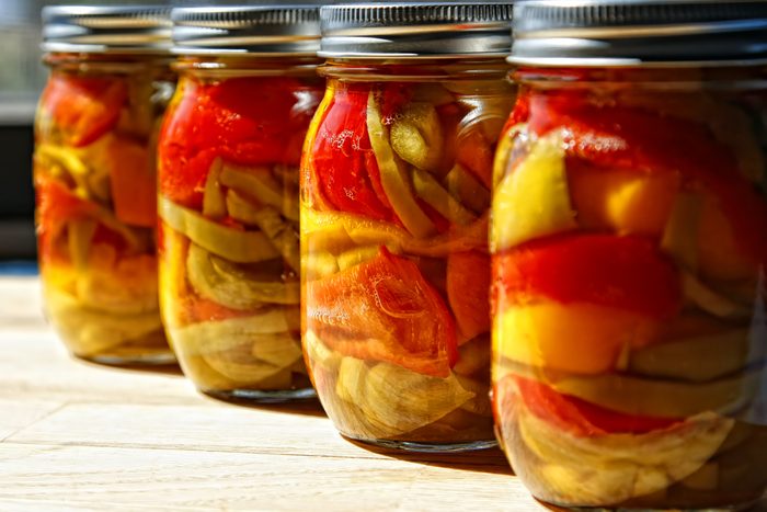 Preserved roasted peppers