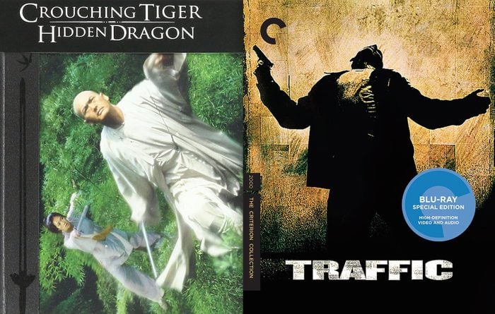 Blu ray covers of Crouching Tiger, Hidden Dragon and Traffic