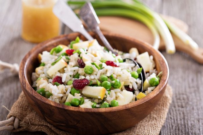 Wild rice and apple salad with cranberries