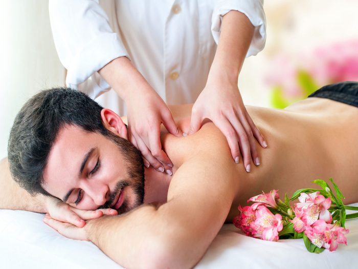 Man enjoying a relaxing massage