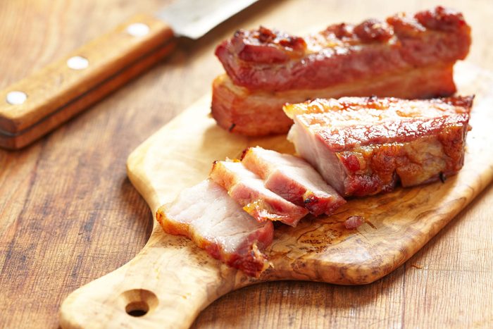 Maple-smoked pork belly