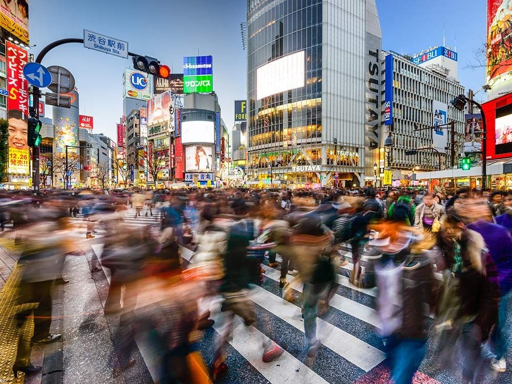 Crowded street in Japan
