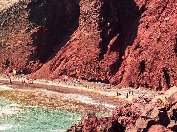 Places you can swim - Red Beach in Santorini, Greece