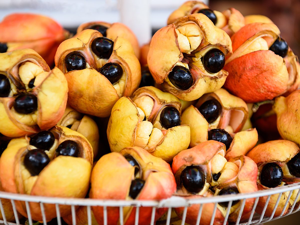 Raw ackee fruit in Jamaica - best food destinations