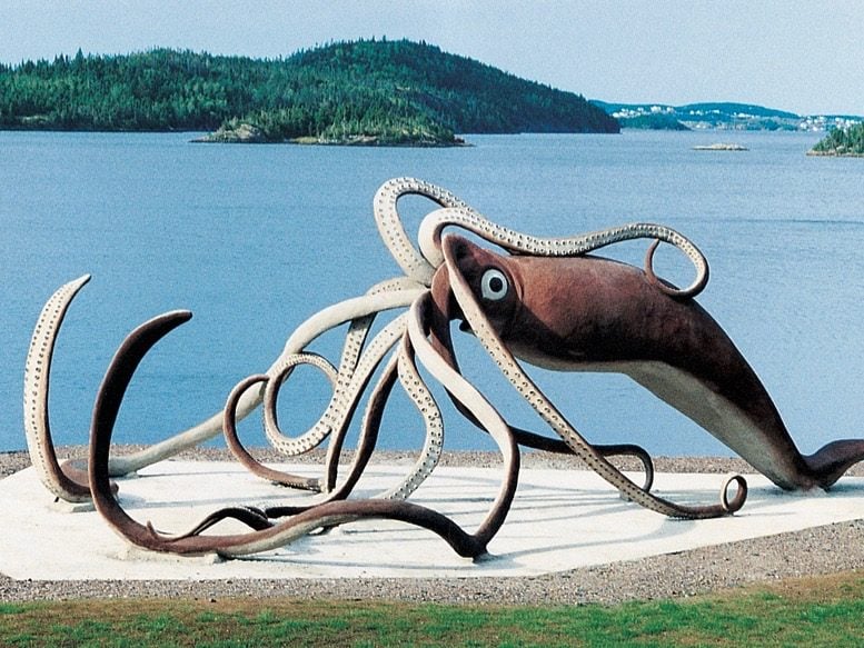 Giant squid sculpture in Newfoundland