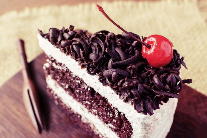 fall recipes - Slice of black forest cake