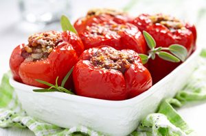 Chicken-Stuffed Peppers With Feta