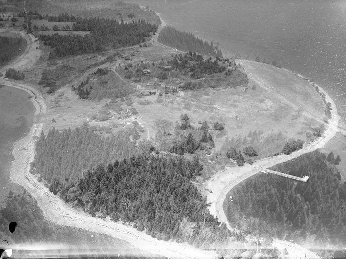 Aerial view of Oak Island circa 1931
