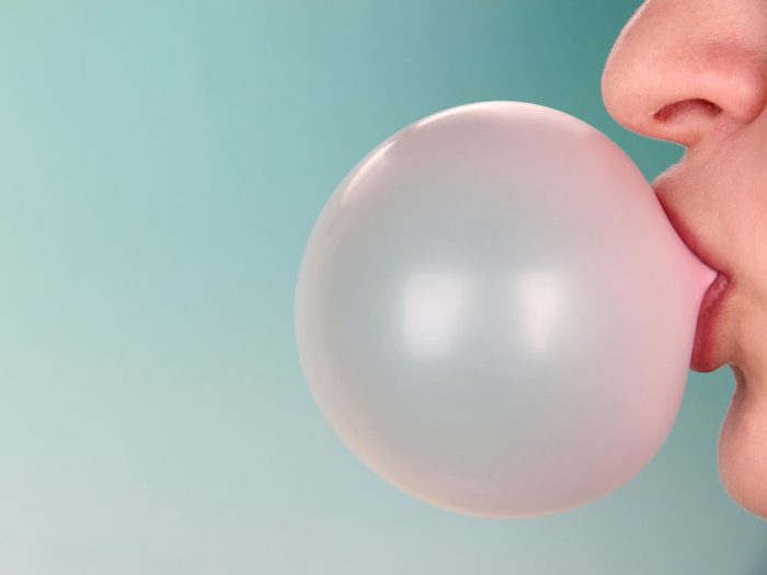 Blowing gum bubble