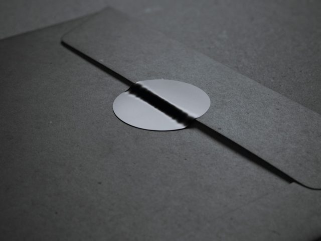 Label of black envelope