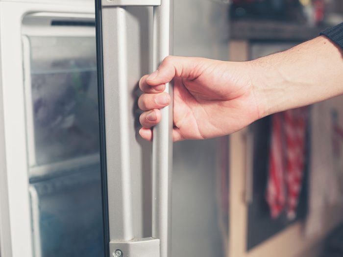 Opening a freezer door