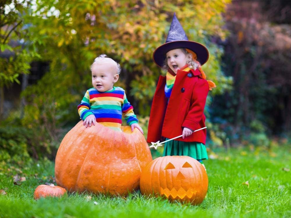 Siblings dressed up for Halloween