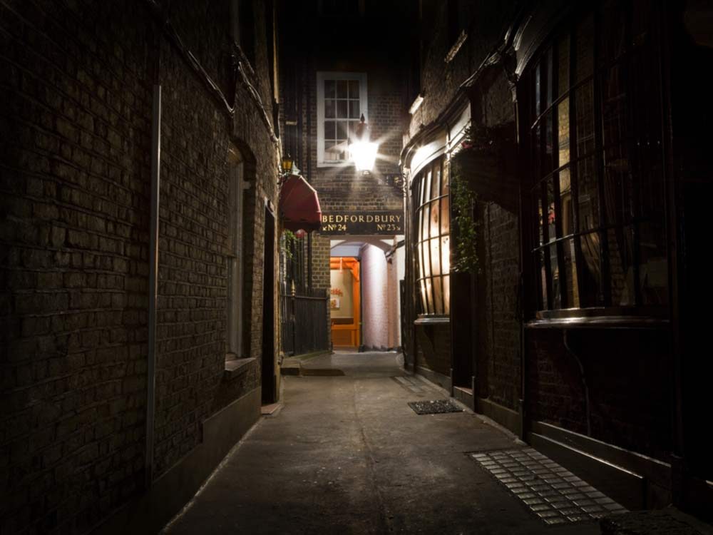 Old-fashioned London alleyway