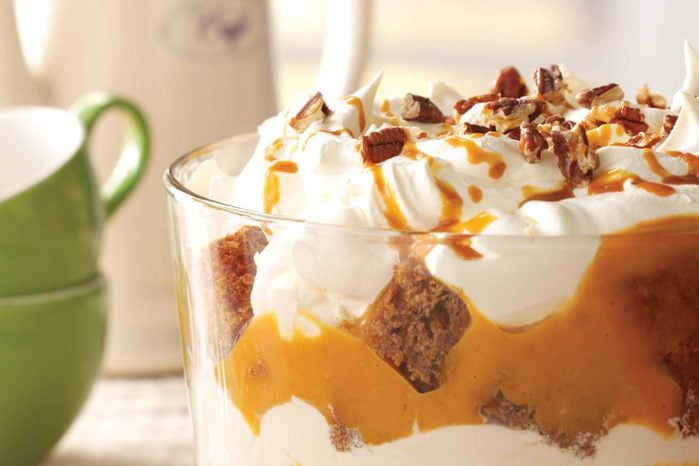 Gingerbread and pumpkin cheese trifle