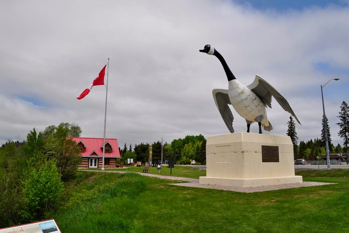 Giant Canada Goose statue in Wawa, Ontario