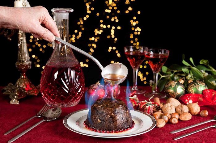 Christmas pudding is one of England's holiday food traditions