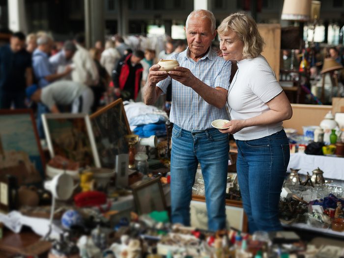 How to haggle - mature couple at antique market