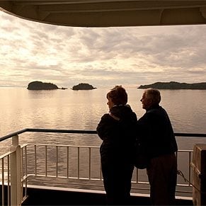 couple aboard a ferry.