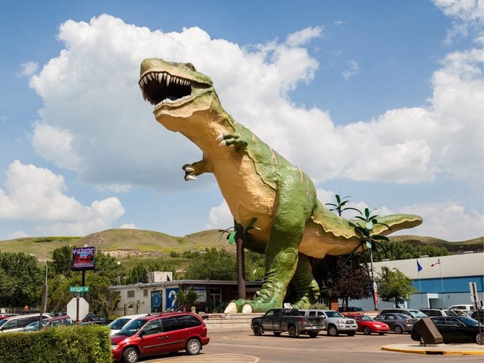 Dinosaur statue in Drumheller, Alberta