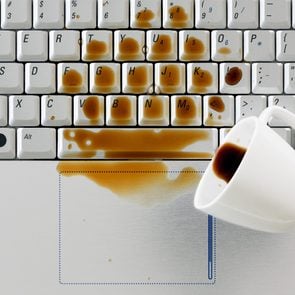 spilled coffee on laptop