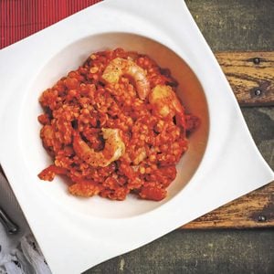 Curried Red Lentils with Shrimp