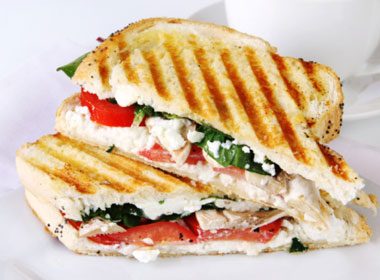 Grilled Vegetable and Goat Cheese Sandwich 