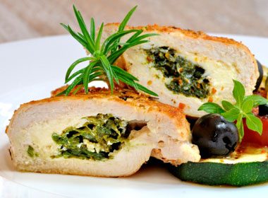 Chicken Breasts Stuffed With Spinach & Cheese