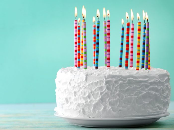 4. Use marshmallows to anchor birthday cake candles