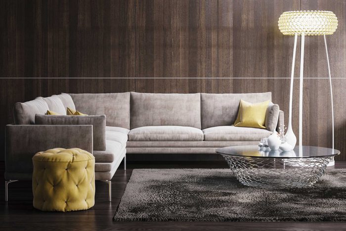 Living room with designer sofa