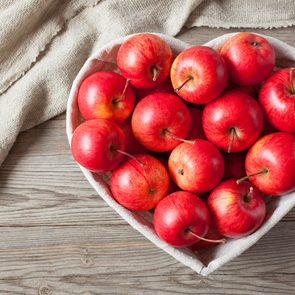 Benefits of apples - apples in heart shaped pan