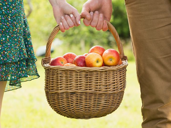 Apple benefits - basket of apples