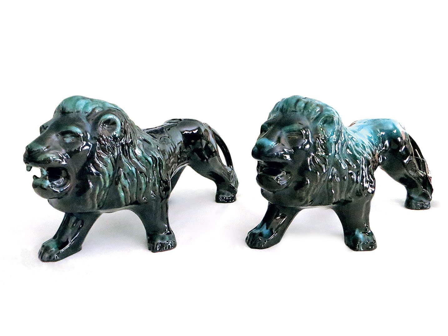 Blue Mountain Pottery lion figures