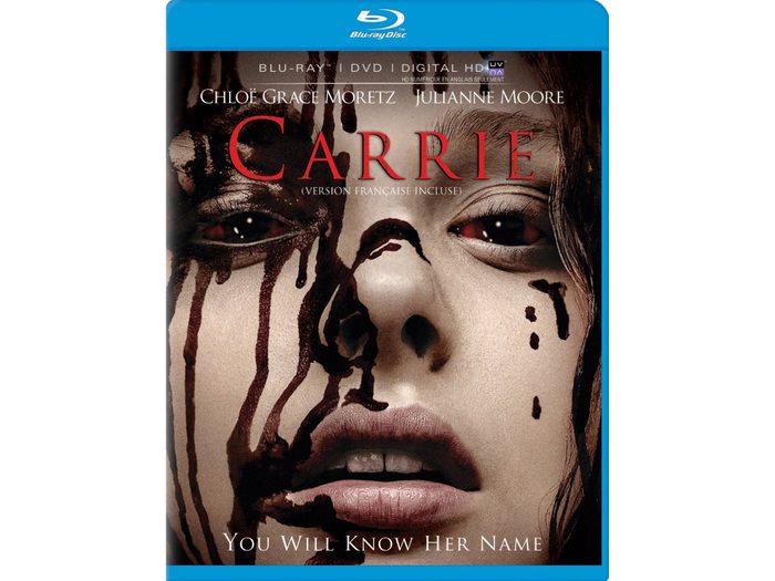 DVD cover for the Carrie remake.