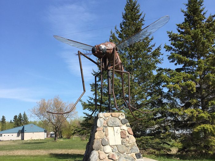 Worst places in Canada for mosquitoes - Komarno Manitoba mosquito statue