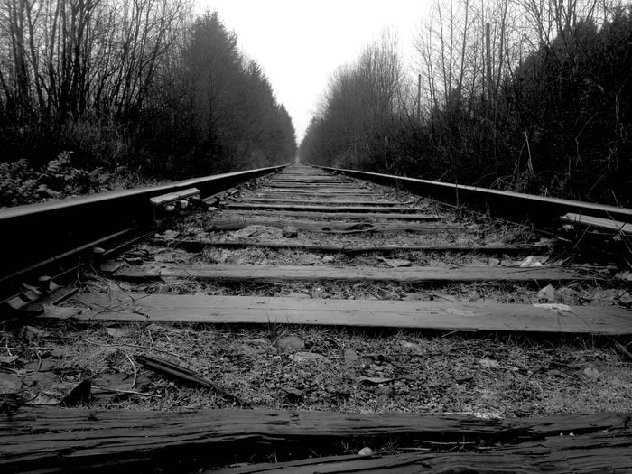 Low angle of railroad