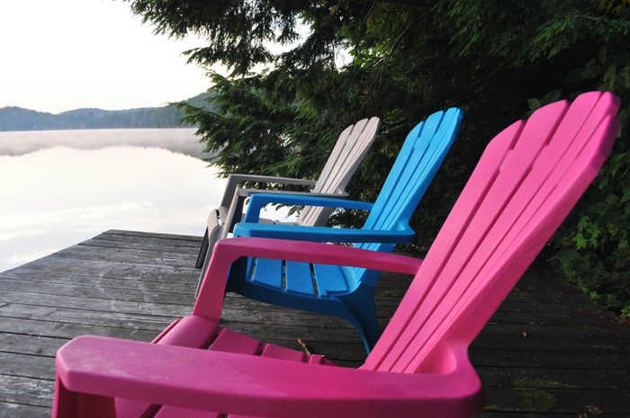 Deck chairs at Hudson Lake, Ontario