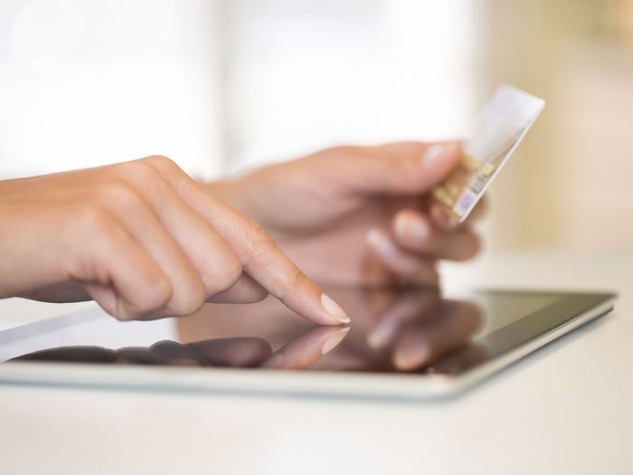 Entering credit card information online