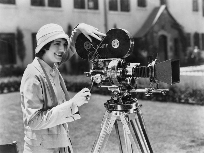 1920s actress with old camera