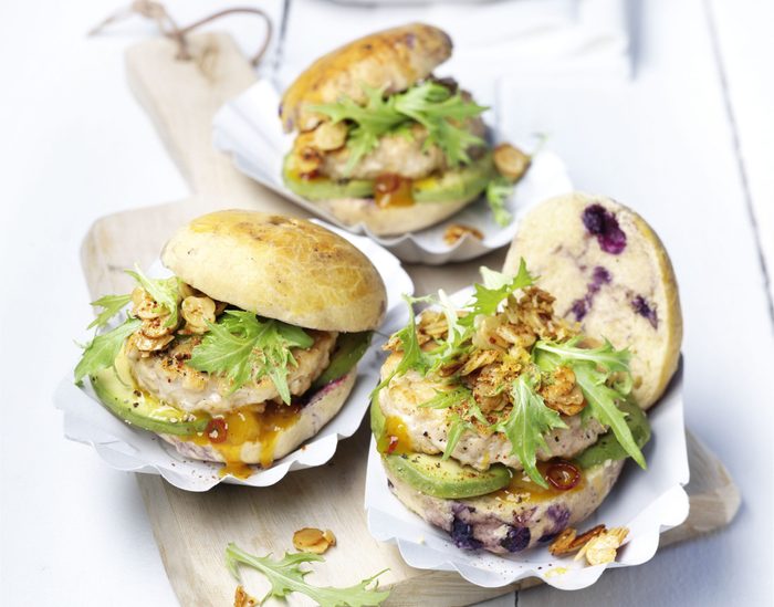 Chicken and blueberry sliders