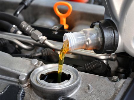 Adding engine oil to a car