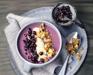 Wild Blueberry Smoothie Bowl with Walnut Crunch
