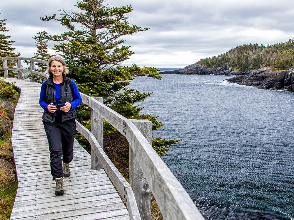 Woman hiking in St. John's, Newfoundland