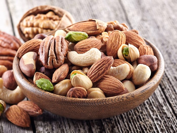 How to improve gut health - bowl of nuts