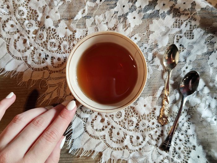 tea in a pretty teacup